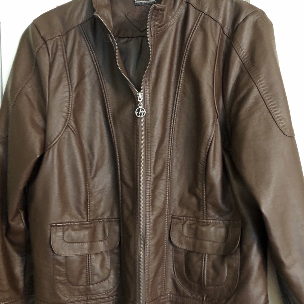 Jou Jou Brown Pleather Jacket